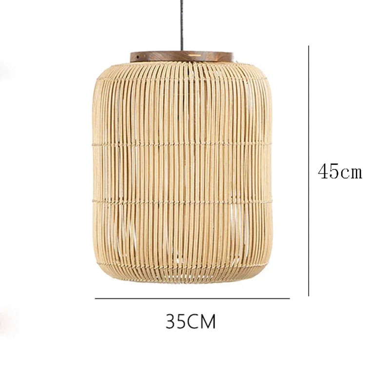 Lampe suspendue en rotin japonais