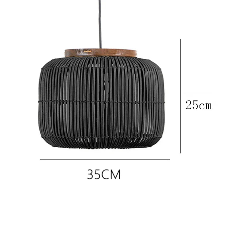 Lampe suspendue en rotin japonais