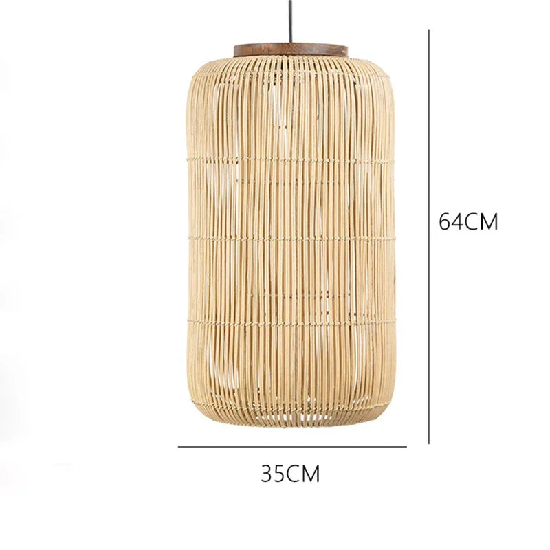 Lampe suspendue en rotin japonais