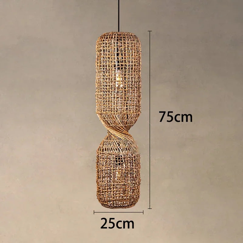 Suspension en rotin tressé à la main