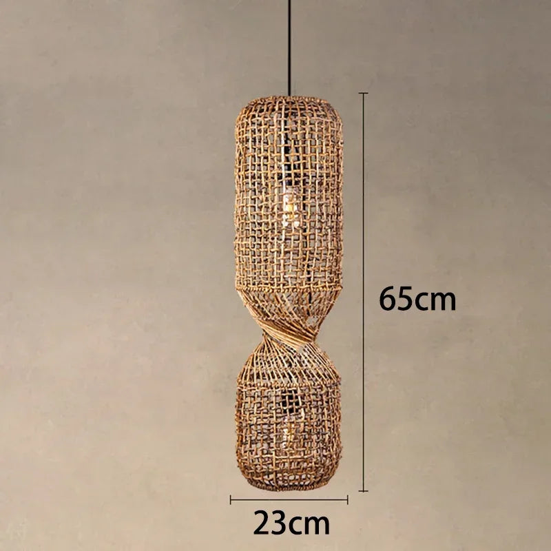 Suspension en rotin tressé à la main
