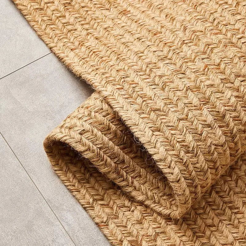 Tapis Naturel Tressé Main en Jute & Herbe de Mer