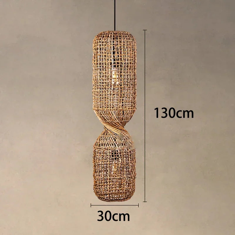 Suspension en rotin tressé à la main