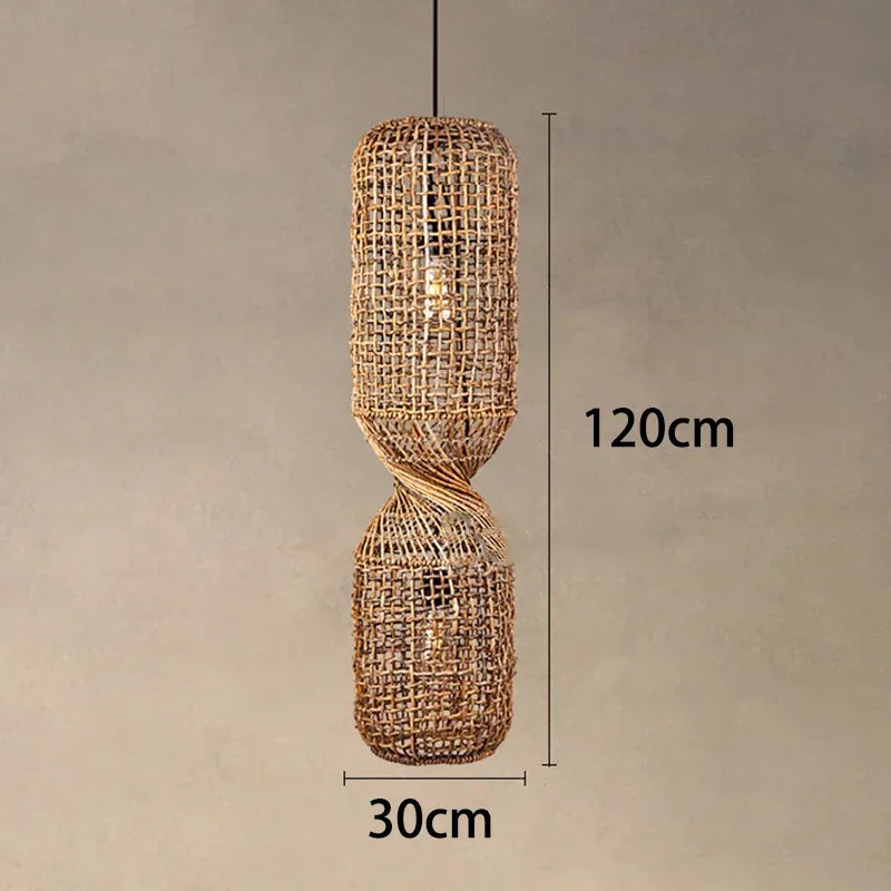 Suspension en rotin tressé à la main