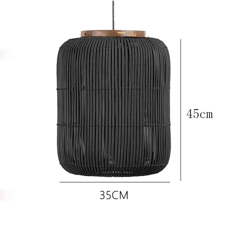 Lampe suspendue en rotin japonais