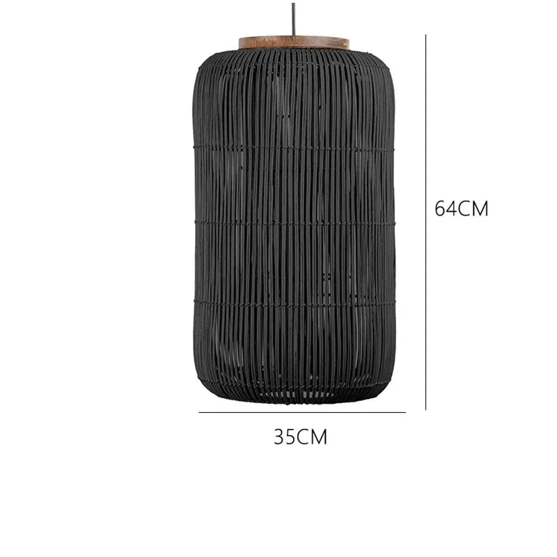 Lampe suspendue en rotin japonais