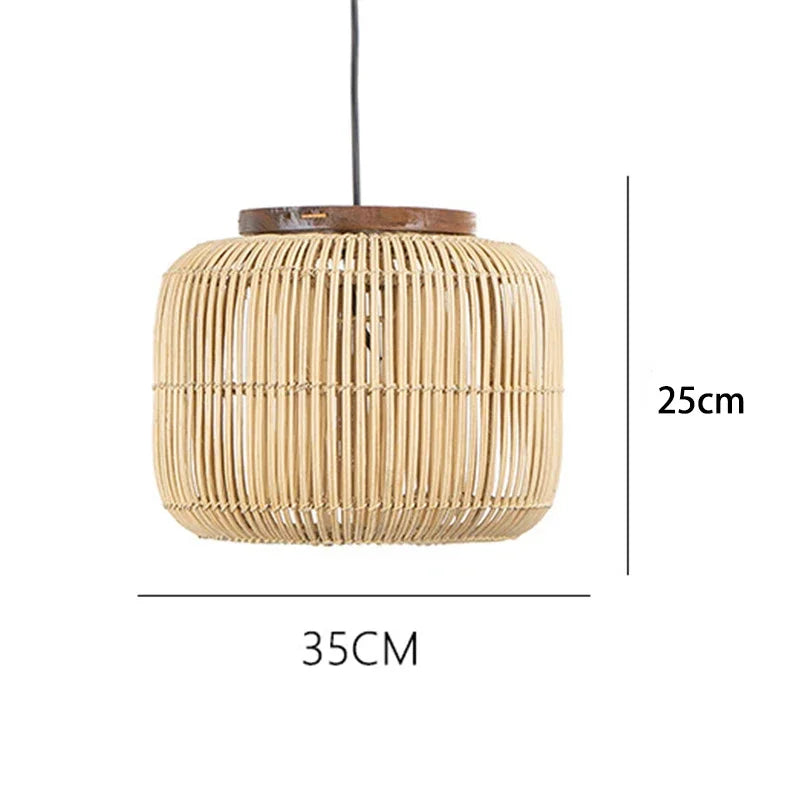 Lampe suspendue en rotin japonais